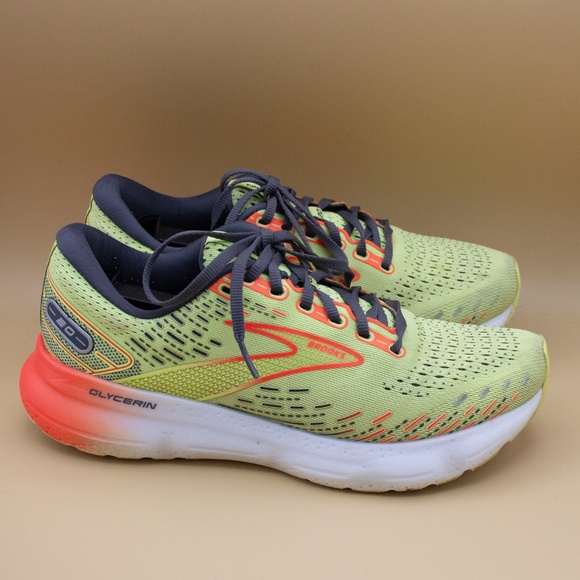 Brooks Glycerin 20 Lime Red Ebony Running Shoes 1103821D725 Men's Size 8 D - Picture 3 of 9